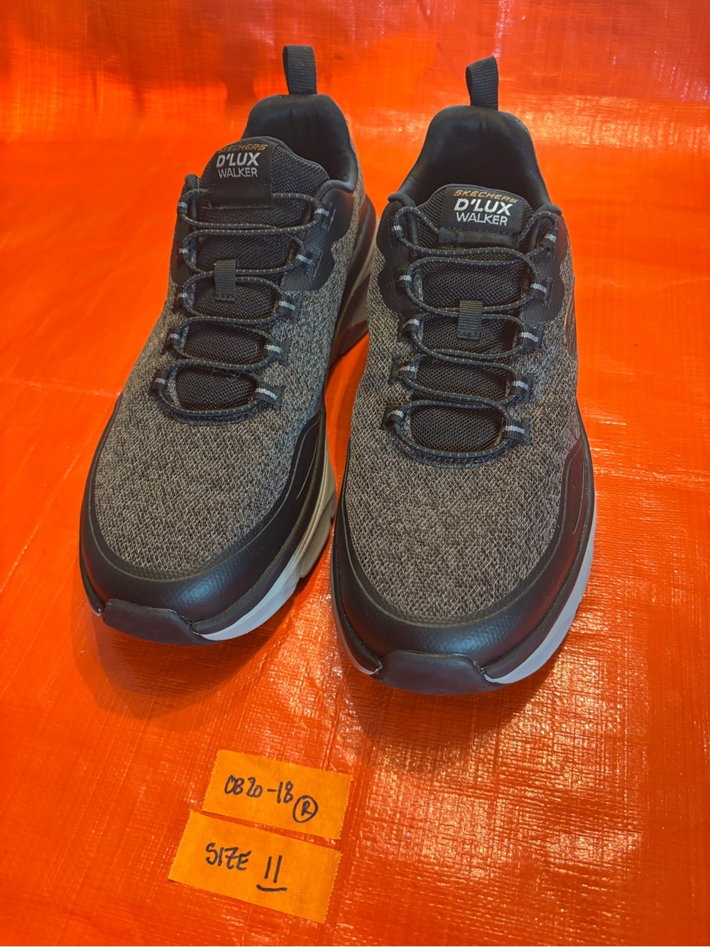 Skechers D'LUX Walker Men's Charcoal and Black Athletic Sneakers